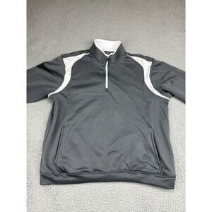 Grand Slam Sweater Mens Medium Grey Pullover Sweatshirt Fleece Quarter‎ Zip